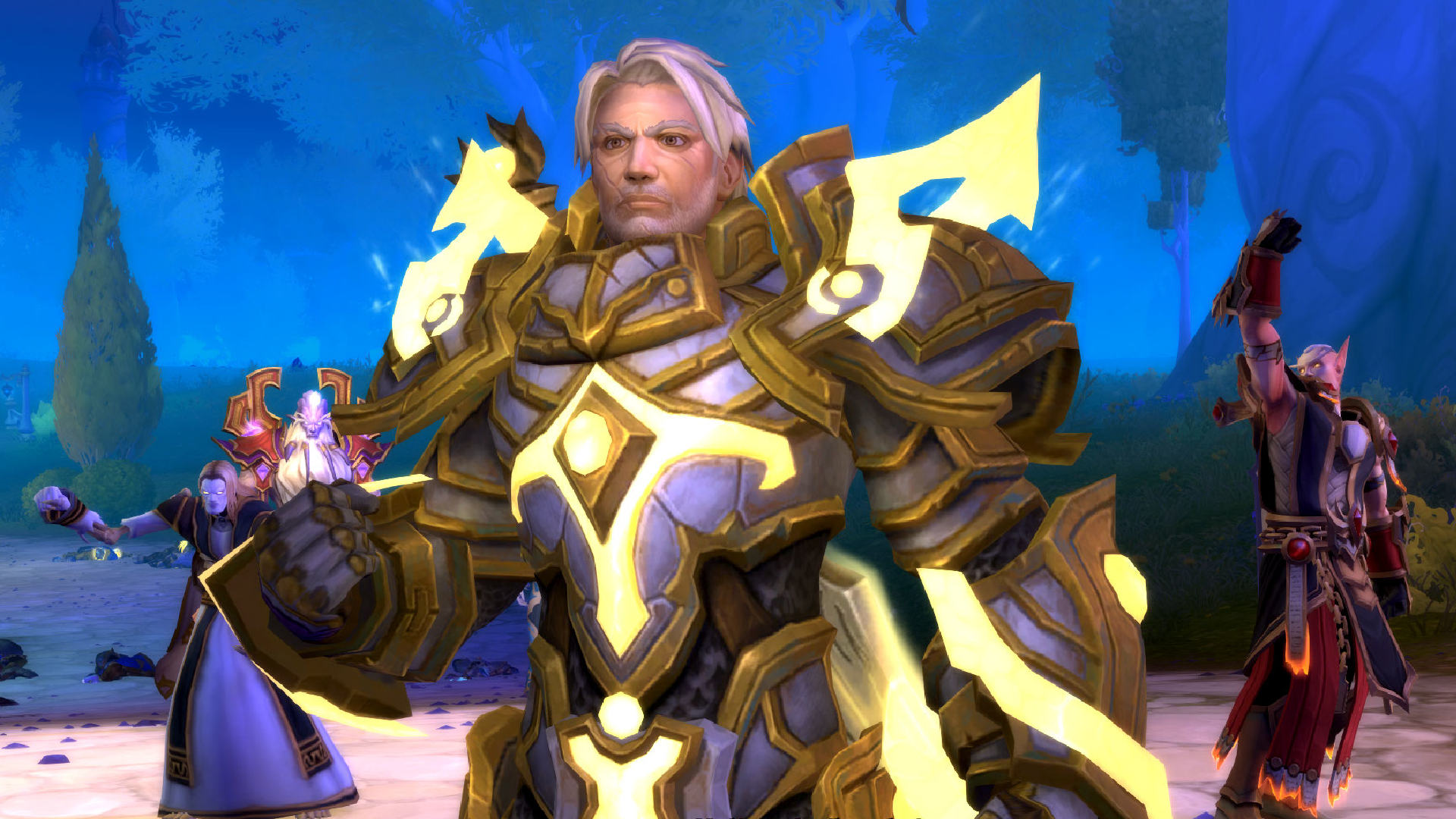 Turalyon stands proud in World of Warcraft Midnight, wreathed in light-enhanced armour, stoic and strong.