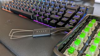 Razer BlackWidow V4 75% keyboard with keycap puller