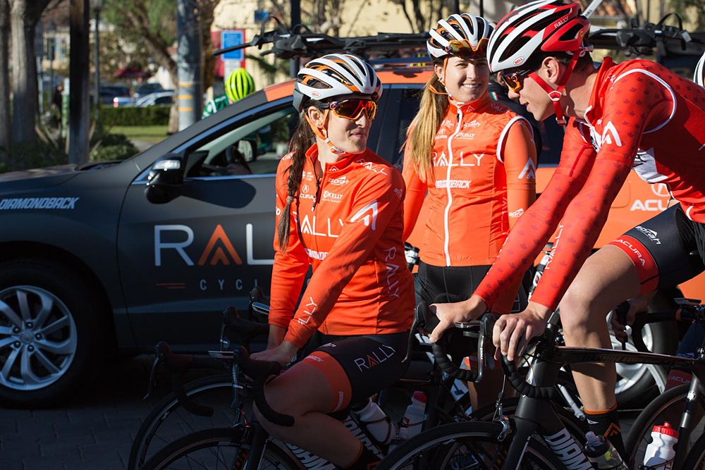 Bergen, Mickey, Dal-Cin at the Rally Cycling team camp