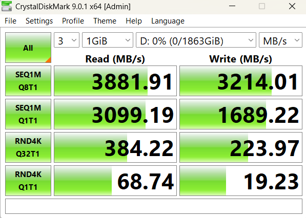 Orico X50 speed tests