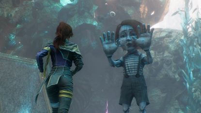 Maelle approaches a mime enemy