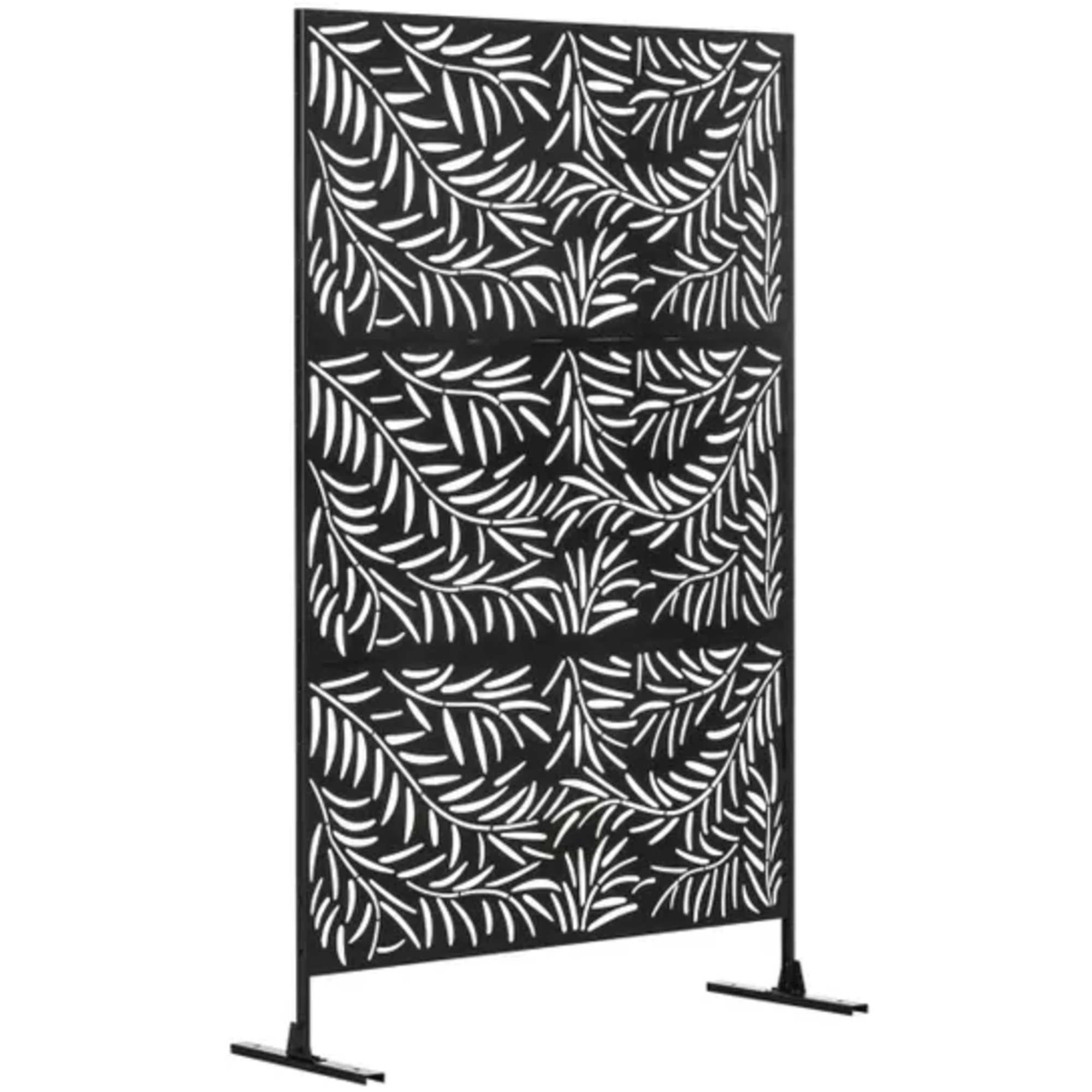 Outsunny 6.5ft Metal Privacy Screen w/ Stand, Expand Screws