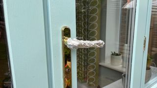 Back door handle with aluminum foil