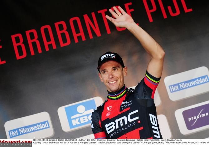 Phillipe Gilbert (BMC) all smiles after claiming his first win of 2014