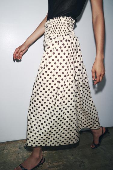 Zw Collection Polka Dot Midi Skirt