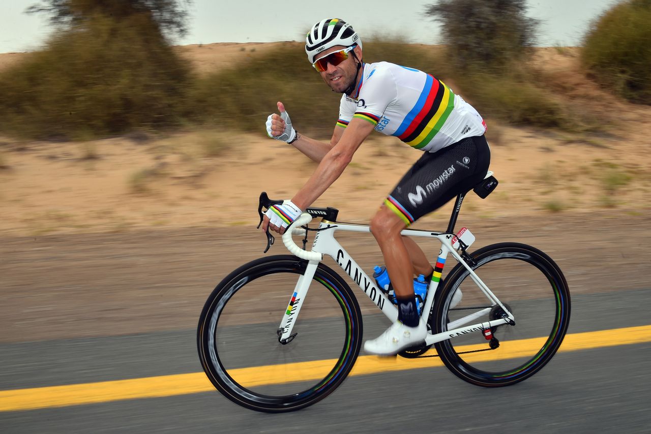 Thumbs up from Alejandro Valverde, the world champion