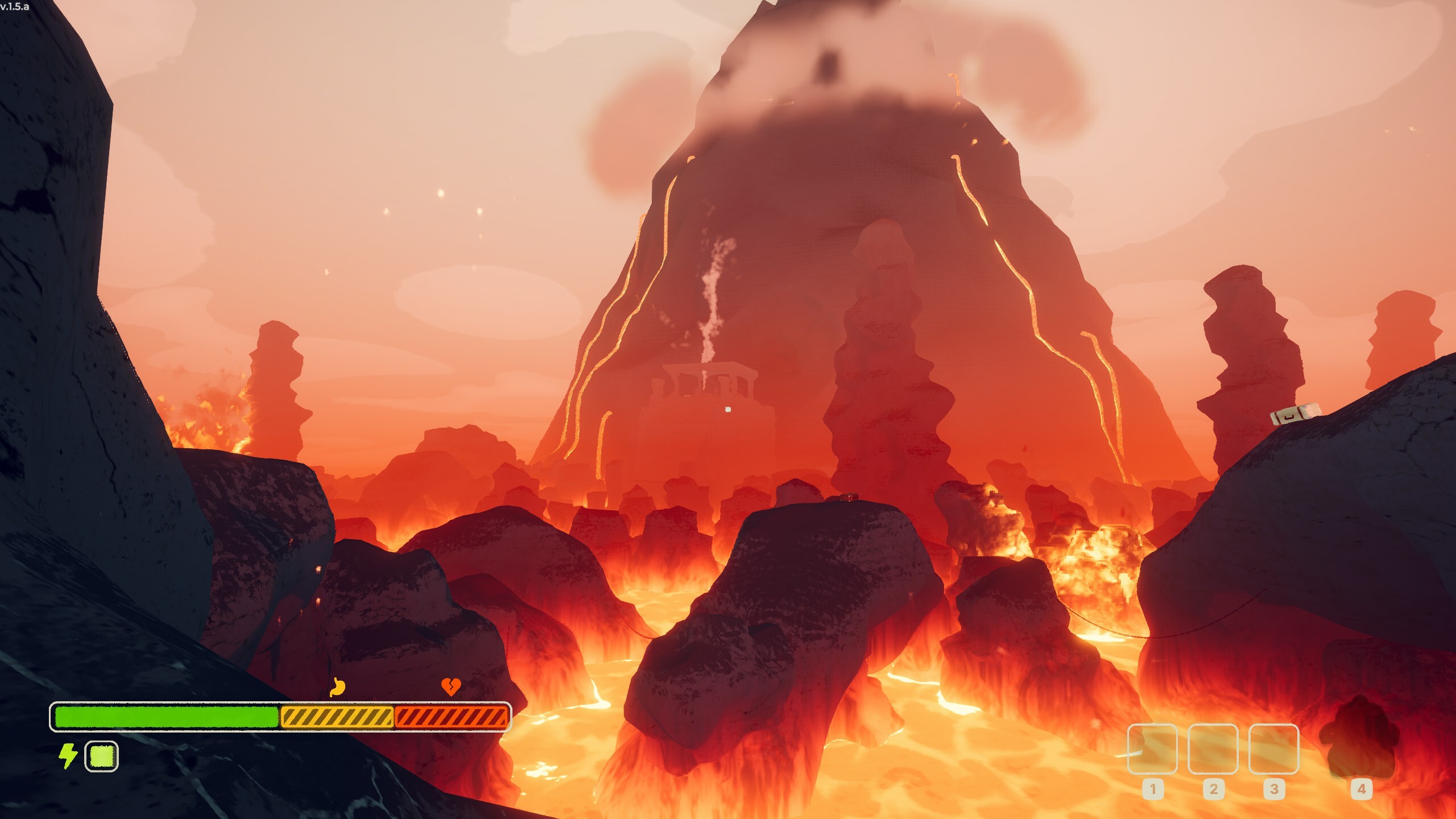 The volcano biome, with lots of lava