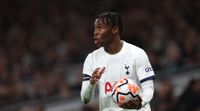 LONDON, ENGLAND - OCTOBER 23: Destiny Udogie of Tottenham Hotspur during the Premier League match between Tottenham Hotspur and Fulham FC at Tottenham Hotspur Stadium on October 23, 2023 in London, England. (Photo by Alex Pantling/Getty Images)
