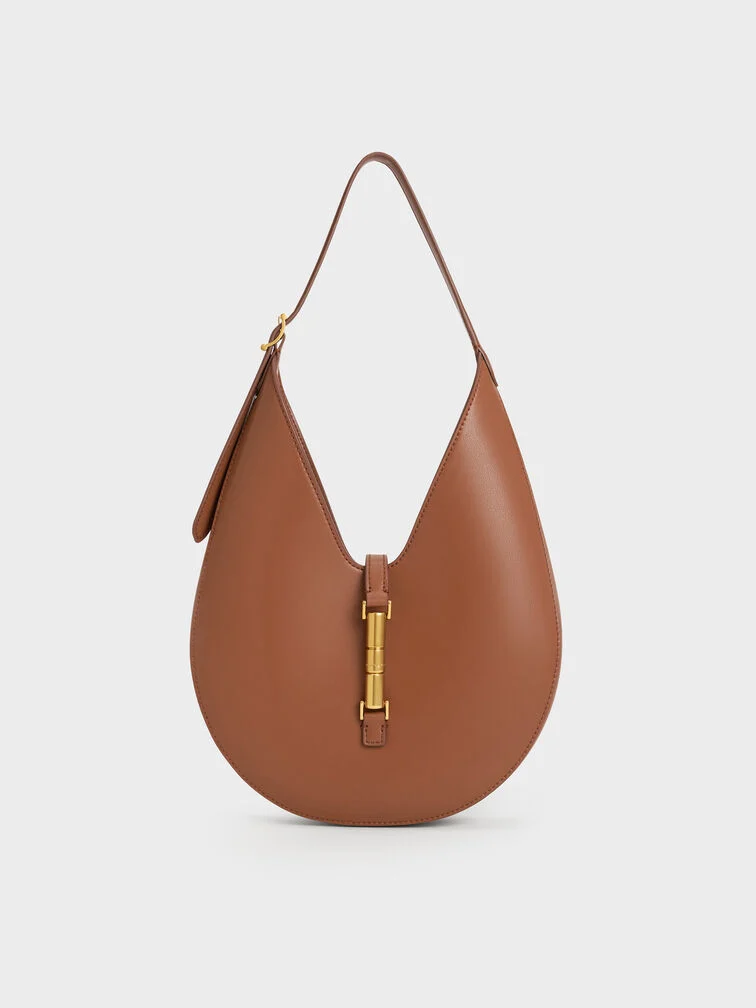Charles &amp;amp; Keith, Cesia Metallic-Accent Hobo Bag