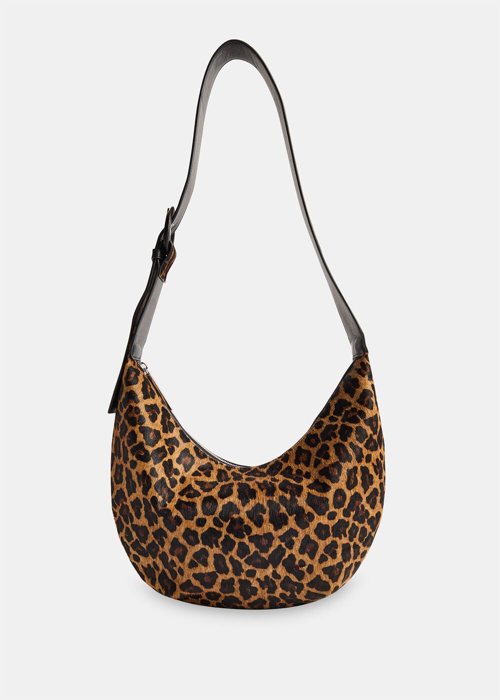 Leopard Print Sia Curved Crossbody Bag