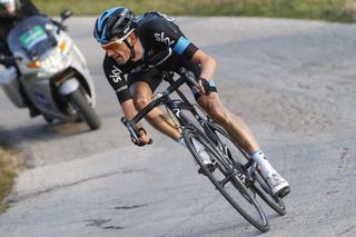 Wouter Poels on his way to an impressive solo win in Stage 4 of the 2015 Tirreno-Adriatico (Watson)