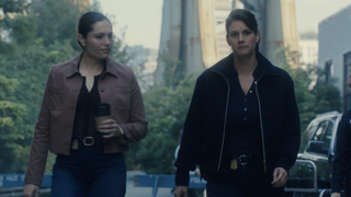 Eva and Maggie walking to a crime scene in CBS' FBI Season 8x05