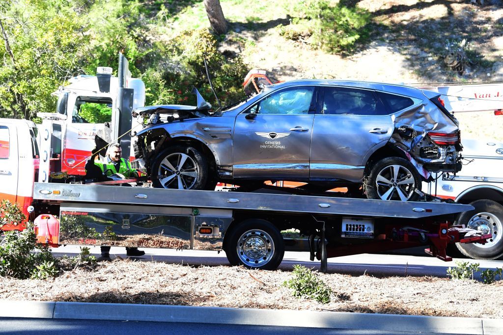 The car Tiger Woods was driving on Tuesday morning.