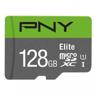 Product shot of PNY Elite microSDXC card 128GB, one of the best Nintendo Switch SD cards