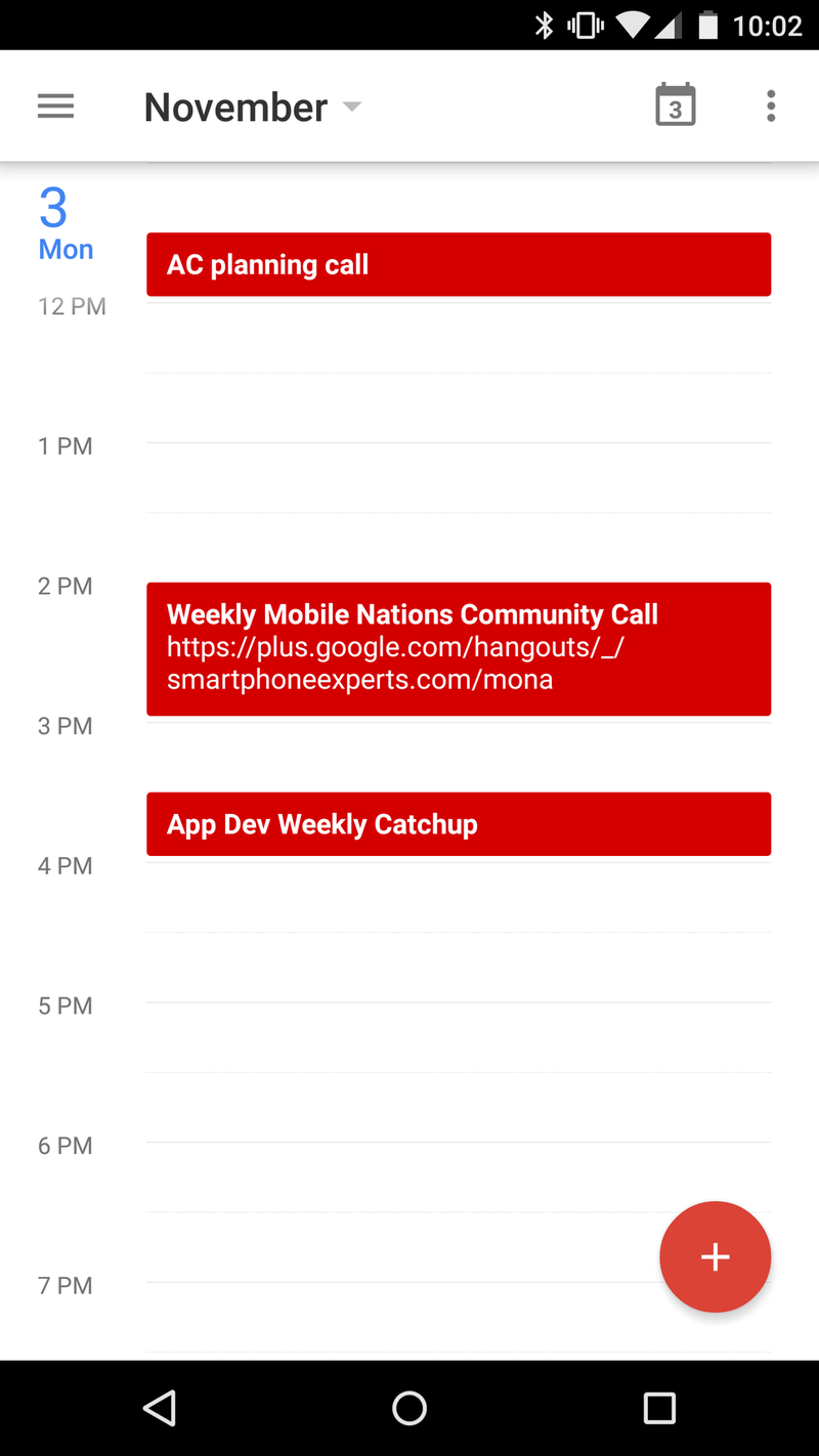 Android 5.0 Lollipop Calendar