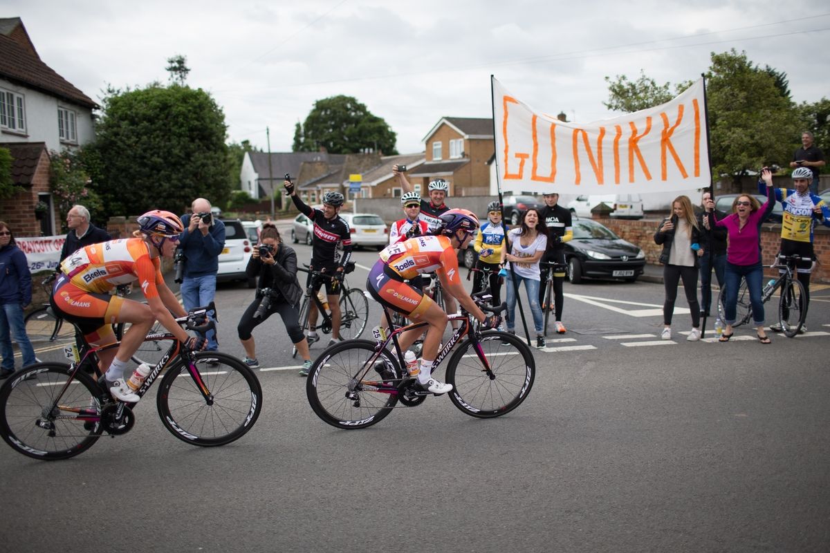 Nikki Harris (GBR) of Boels-Dolmans Cycling Team rides through her hometown, Draycott during stage 4 of the Aviva Women's Tour 2016