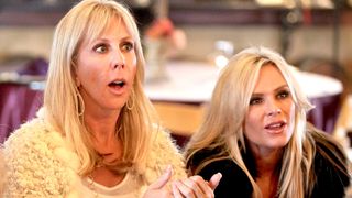 Vicke Gunvalson and Tamra Judge acting surprised in The Real Housewives of Orange County