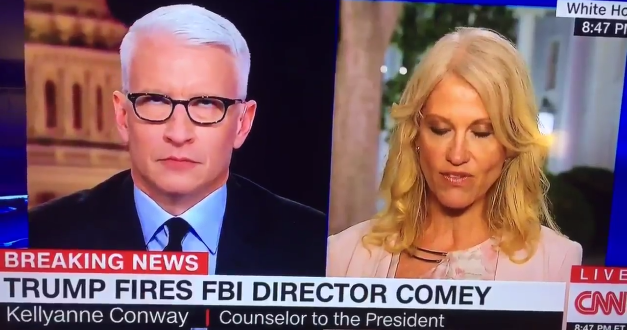 Anderson Cooper and Kellyanne Conway. 