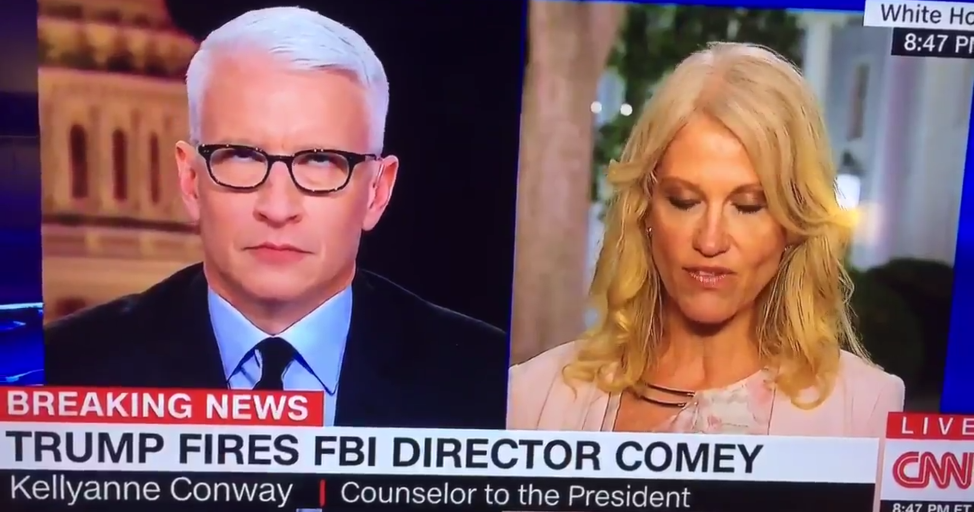 Anderson Cooper and Kellyanne Conway.