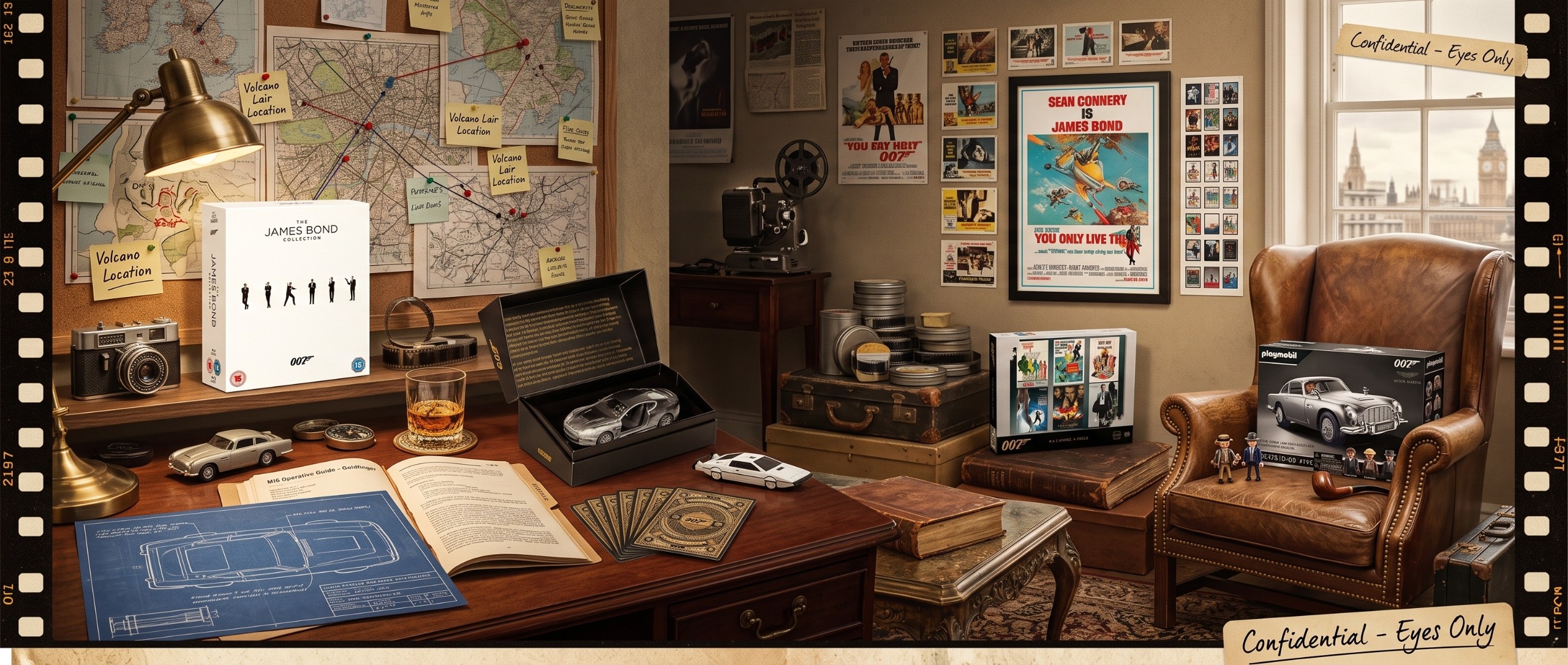 James Bond products in scene