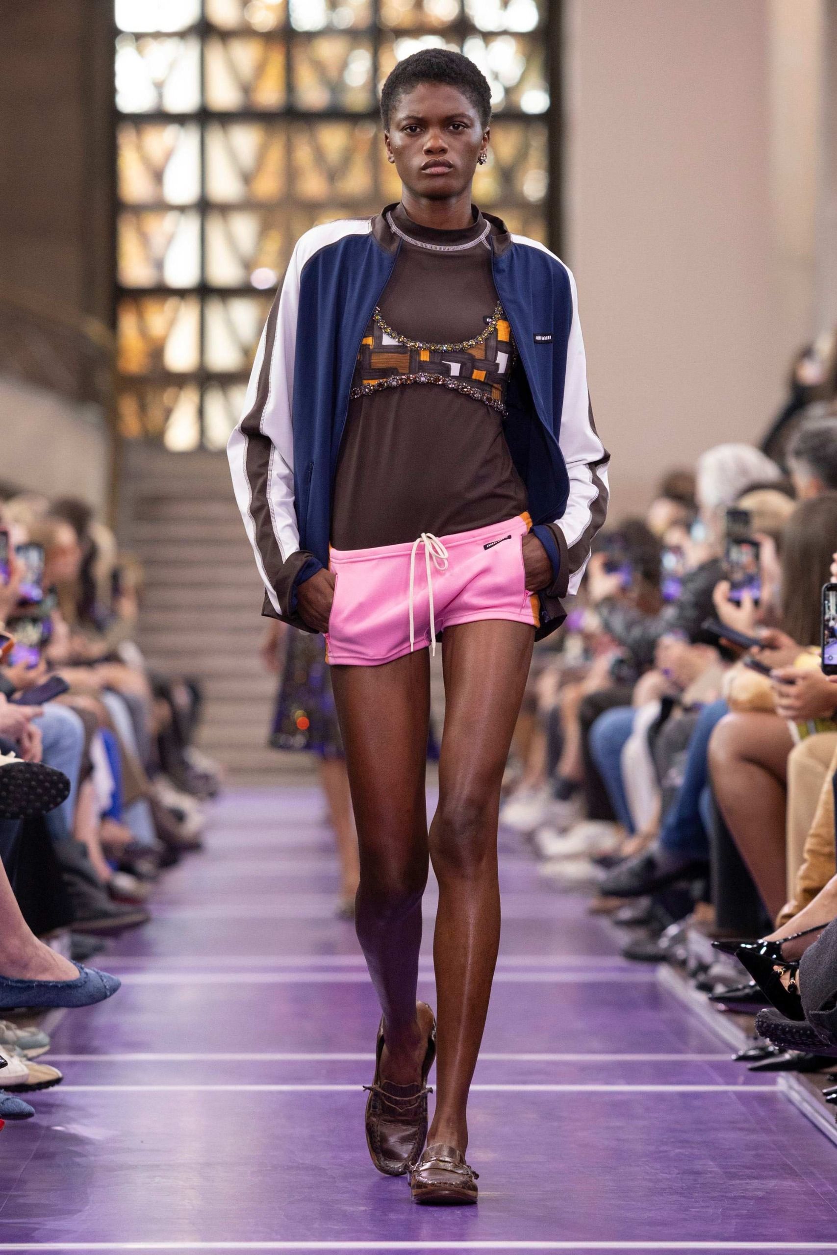 Miu Miu S/S 27 runway- sports bra trend