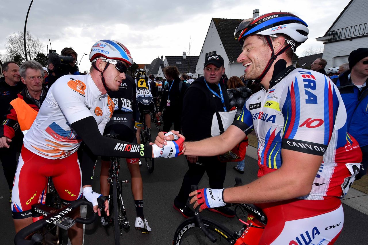 Kristoff celebrates after winning stage 2