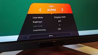 Close up of BenQ Mobiuz EX321UX OSD quick menu