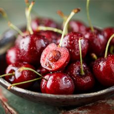 Cherry seed ready for propagation in a bowl of cherries