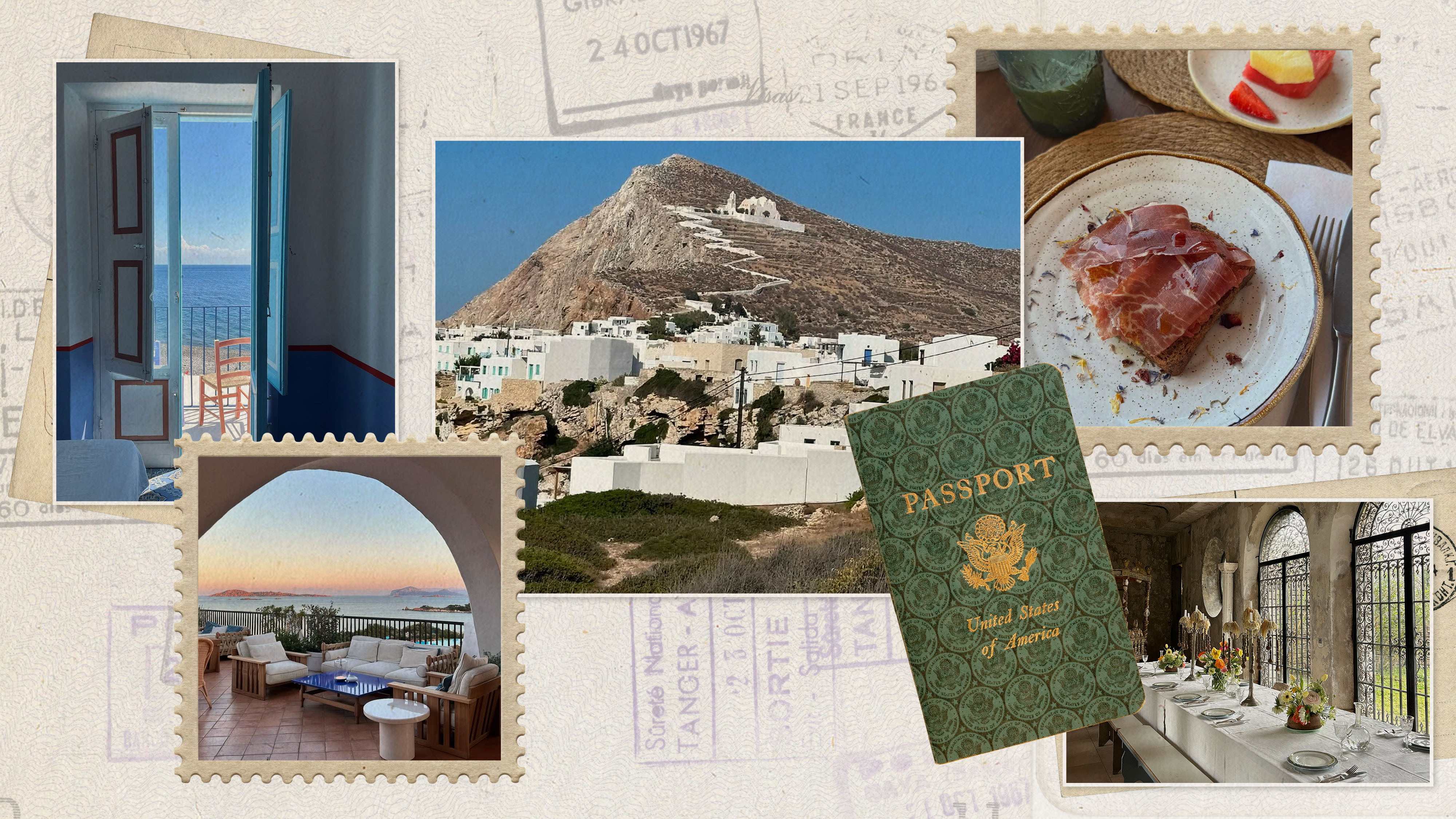 a collage of images featuring lesser-known European destinations in Spain, France, Italy, and Greece