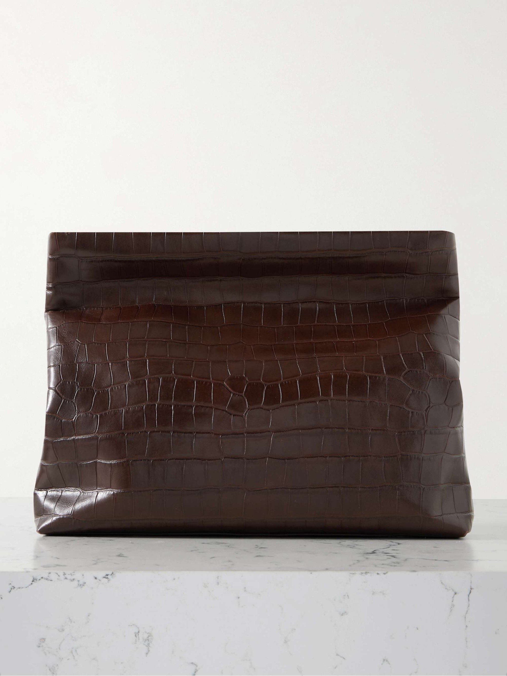 Jerry Croc-Effect Leather Clutch