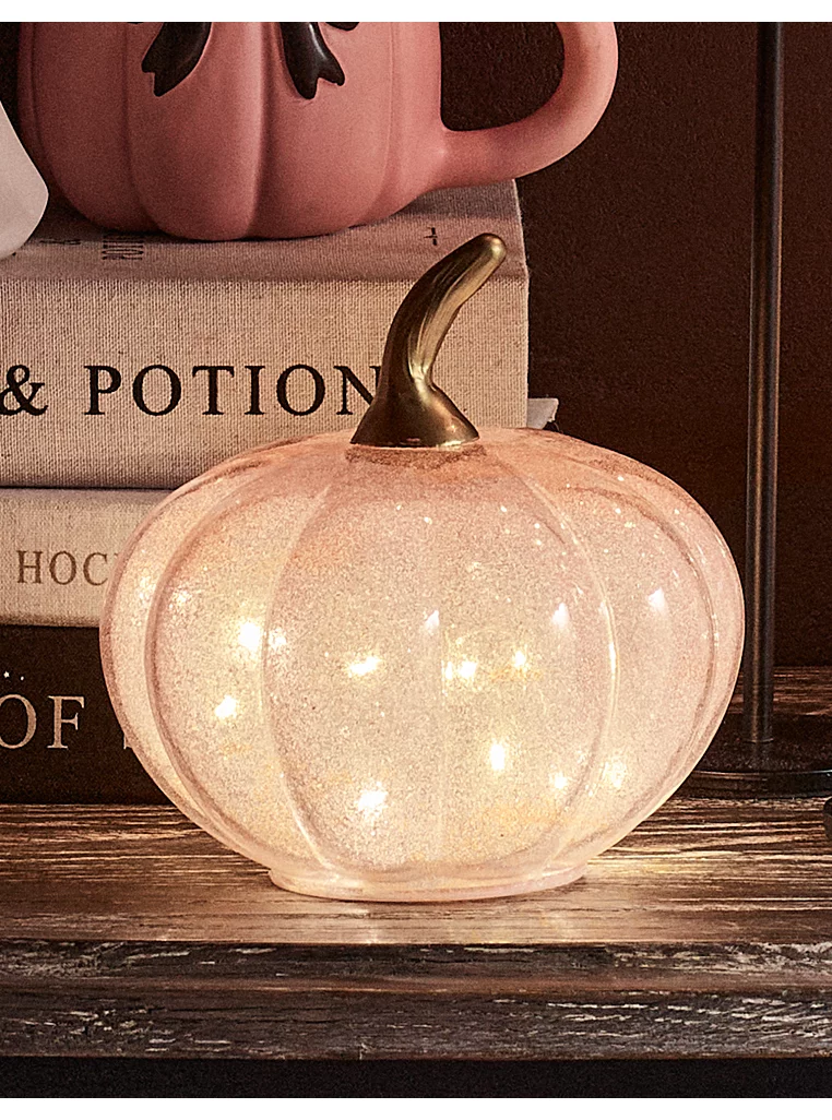 Stacey Solomon Pink Large Glitter Glass Pumpkin