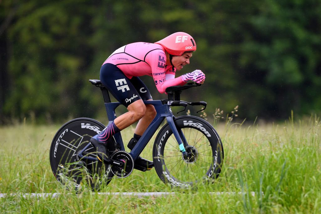 FRAUENFELD SWITZERLAND JUNE 06 Stefan Bissegger of Switzerland and Team EF Education Nippo during the 84th Tour de Suisse 2021 Stage 1 a 109km Individual Time Trial from Frauenfeld to Frauenfeld UCIworldtour tds tourdesuisse on June 06 2021 in Frauenfeld Switzerland Photo by Tim de WaeleGetty Images
