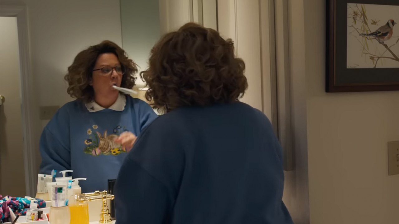 Melissa McCarthy brushing her teeth in Life of the Party