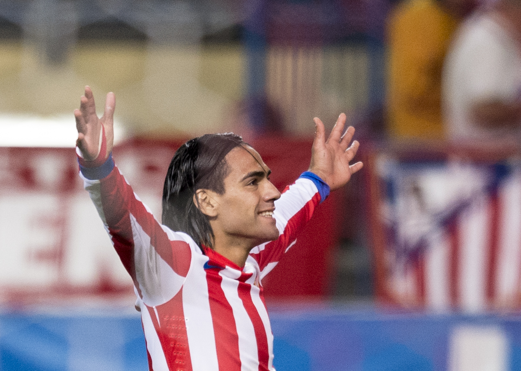 News Radamel Falcao celebrates after scoring for Atletico Madrid in opposition to Malaga in October 2012.