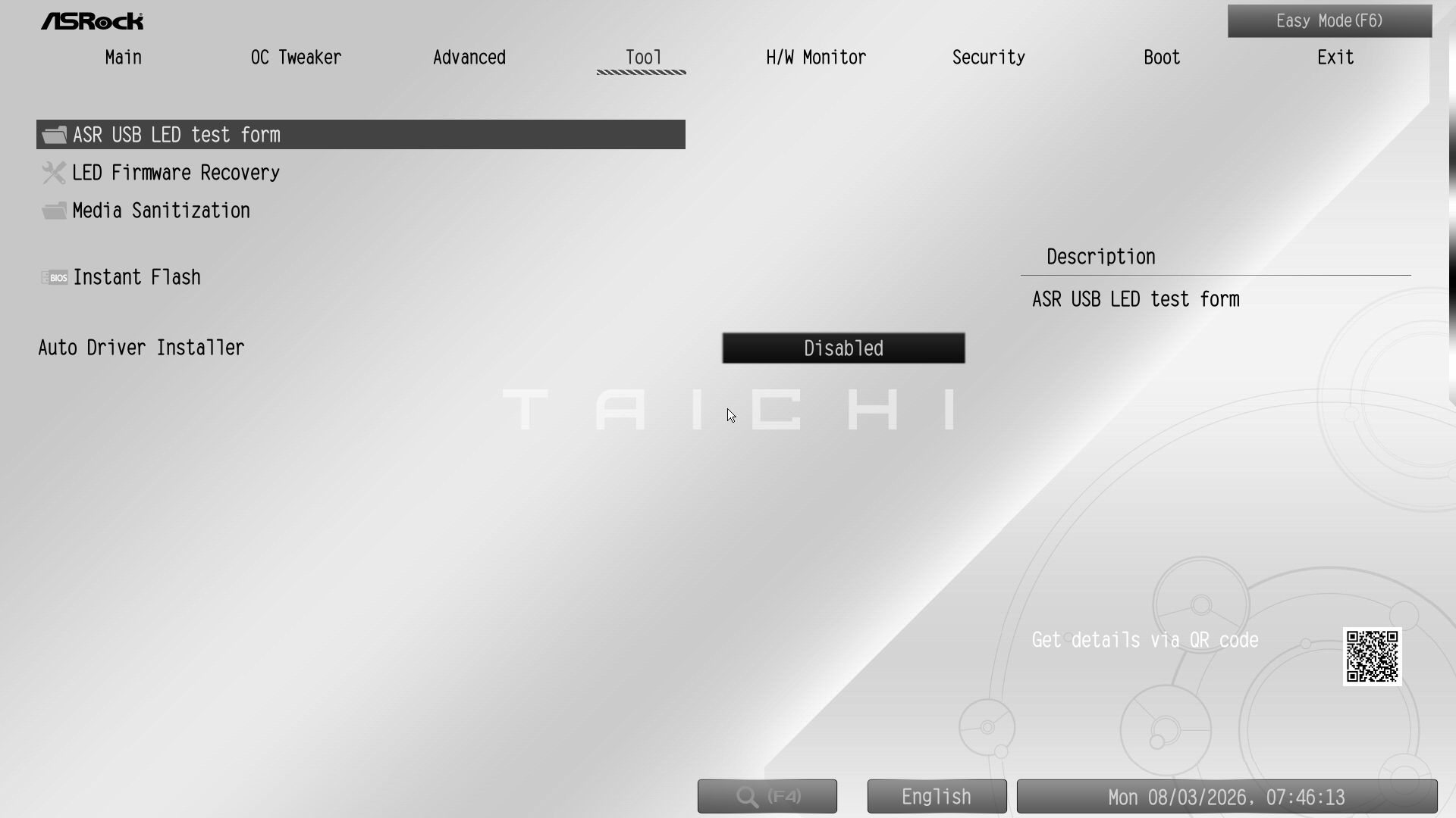 ASRock X870E Taichi White - BIOS