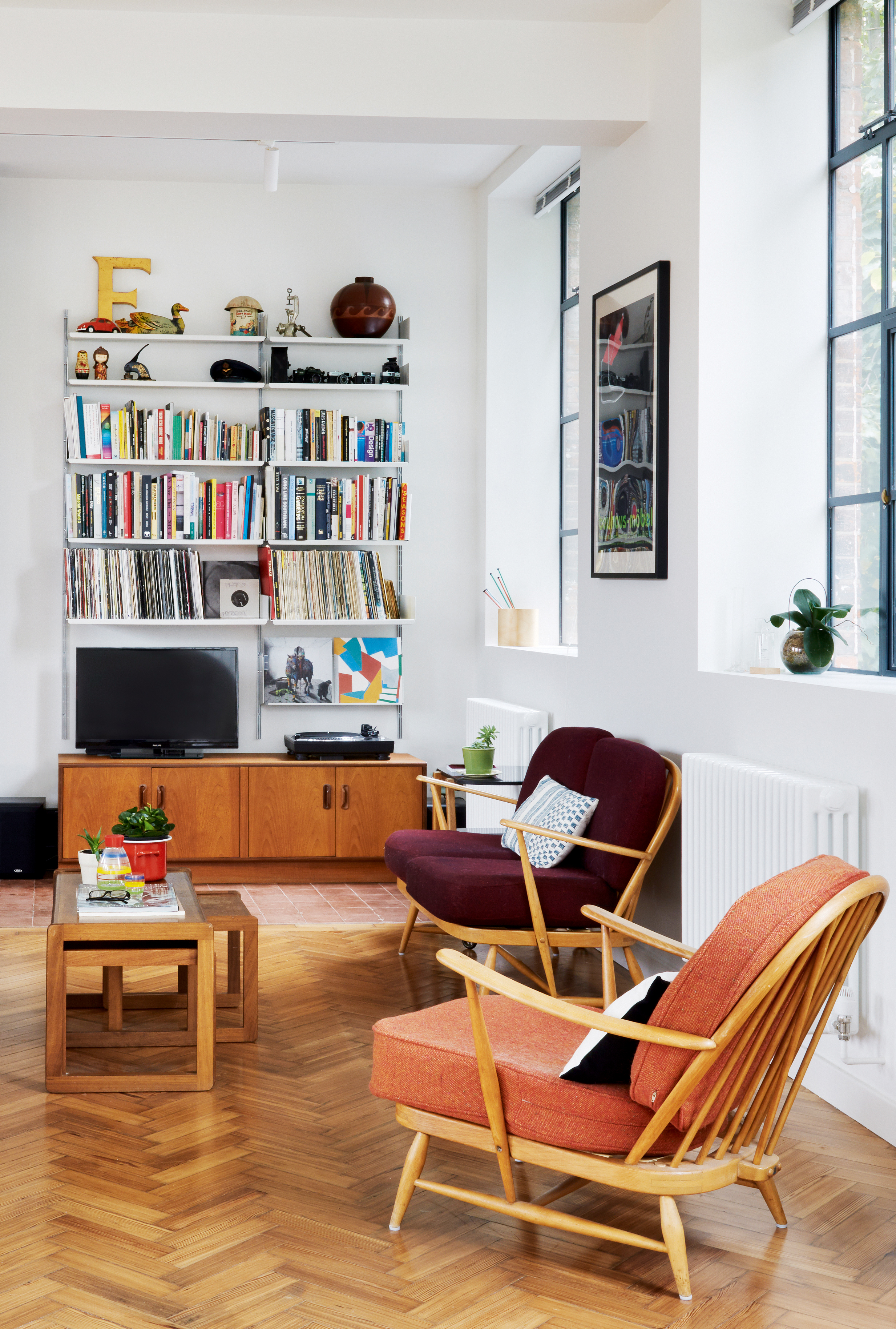 Shelving in a small living room