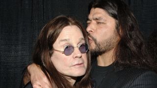 Ozzy Osbourne of Black Sabbath, inductee, and Robert Trujillo of Metallica (Photo by Jamie McCarthy/WireImage)