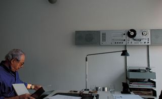 Dieter Rams with radio, tape recorder and speaker model TS 45.