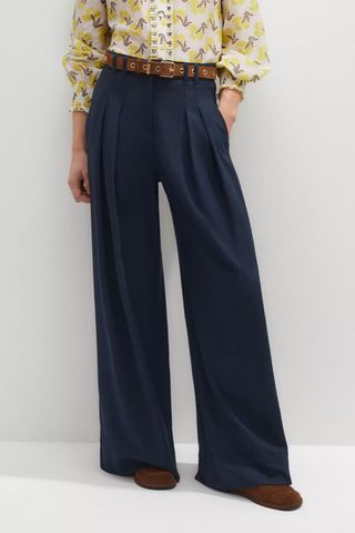 Italian Flannel Wide-Leg Pant