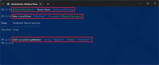 Create guest account with PowerShell