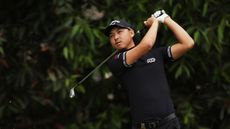 Min Woo Lee of Australia plays his shot from the sixth tee during the second round of the 123rd U.S. Open Championship at The Los Angeles Country Club