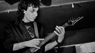 Guitarist Joe Satriani performs on stage at the Limelight in Chicago Illinois, June 27, 1987.