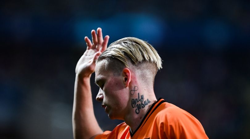 Mykhailo Mudryk in action for Shakhtar Donetsk against Real Madrid in the group stages of the Champions League in October 2022.