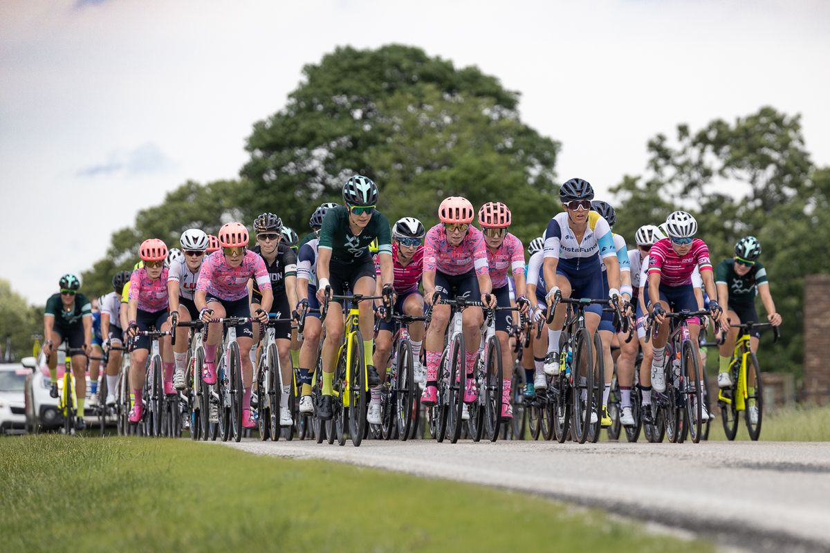 Font Cycling Guild, EF Education Tibco SVB, Instafund, and DNA Pro cycling all worked at the front to keep the race together.