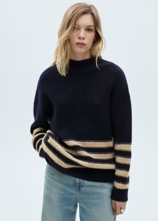 Perkins-Neck Striped Sweater - Women | Mango United Kingdom