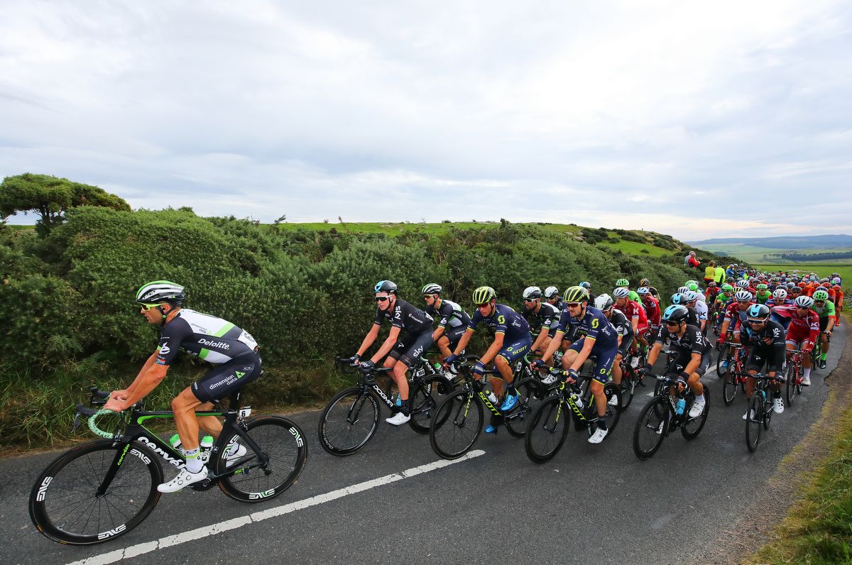 Jay Thompson (Dimension Data) leads the peloton