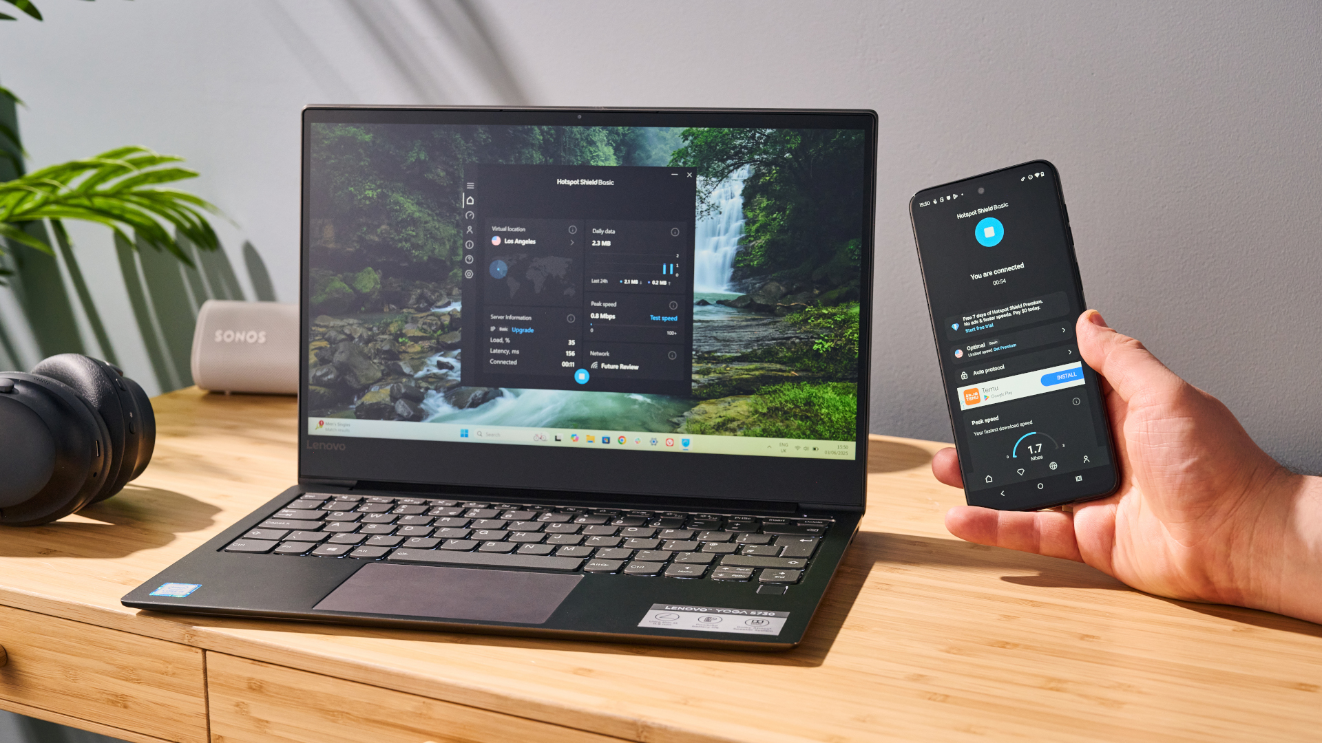Hotspot Shield Basic apps on laptop and mobile