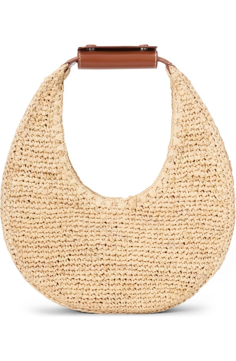 STAUD Moon Crocheted Raffia Bag