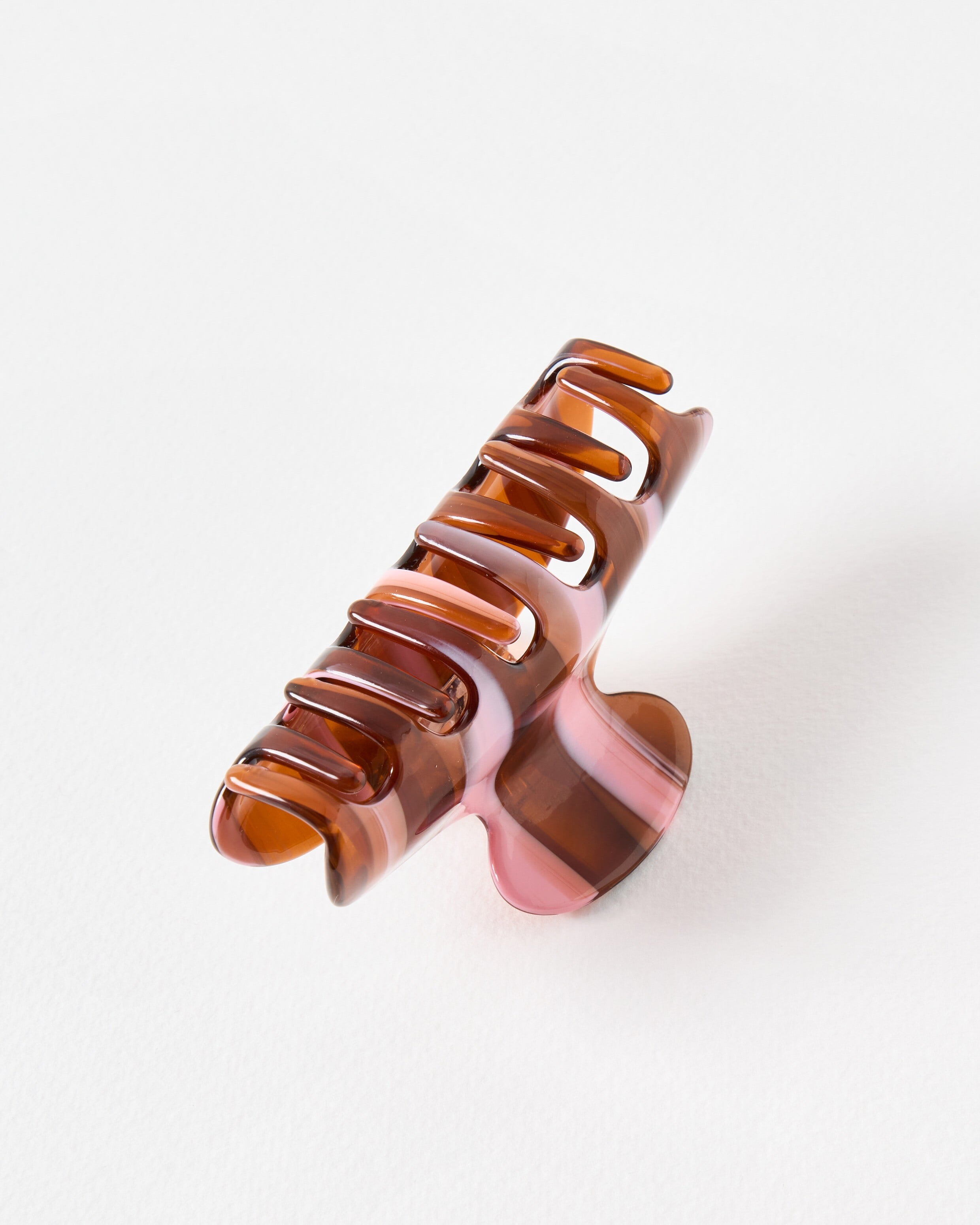 Hazel Brown &amp;amp; Pink Stripe Hair Claw Clip | Oliver Bonas
