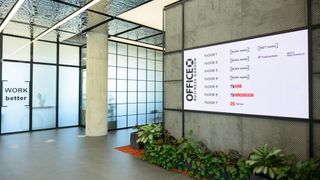 The inside of WorkBetter, which installed PPDS displays for better hybrid meetings. 